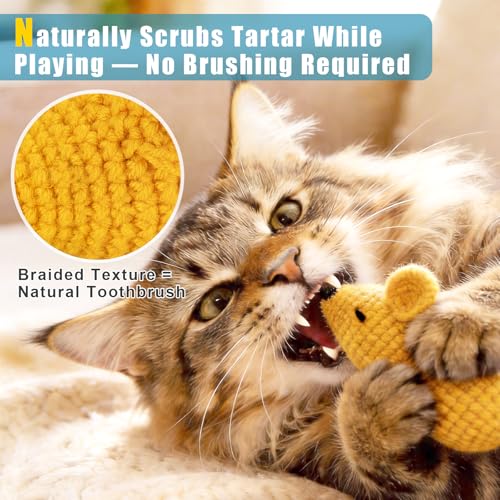 Retro Shaw Cat Toys Mice, Catnip Toys Mouse for Indoor Cats, 3 Pack | Hand Crocheted Knitting, Durable Wool Yarn Material, Soft and Textured Catnip Chew Toys Safe Teeth Cleaning - style: Cat Toys Mice-3