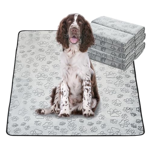 Reusable Puppy Pads, Washable Pee Pads, Leakproof 48"x 30" 16 Pack | High Absorbency Dog Training Pads, Wee Wee Pads With Waterproof Non-Slip Base For Indoor Potty, Crates, Playpen & Senior Dogs - size: 48x30(pack of 16)-Gray