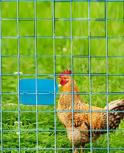 12 Pack Feeder Waterer Chicken 21 oz Food Water Cage Cups Rabbit Puppy Cat Hanging Feeding Dish Coop Bowl Watering Container Treats Drinker for Pigeon Bird Bath Basin Hamster Bed - color: 21 OZ Pack of 12 Blue