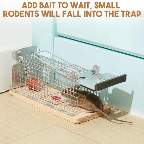 6 Pack Small Humane Mouse Trap, 6 x 2.4 x 2.8 Inch | No Kill, Catch and Release, Reusable Live Mouse Trap, Indoor Outdoor Rat Cage for Small Live Rodent Mole Safe Control