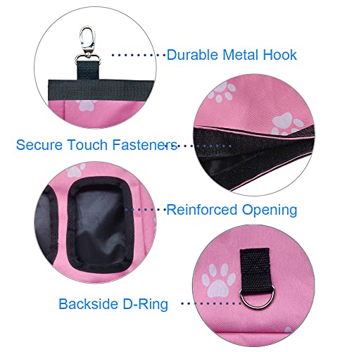 RIOUSSI Guinea Pig Hay Feeder, Hanging Rabbit Hay Feeder Bag. Pink Paws | Upgraded Double Layer Fabric | Bite Resistant | Cleaner Hay & Less Mess | Small Animal Hay Holder for Bunnies & Chinchillas - color: Pinkpaws