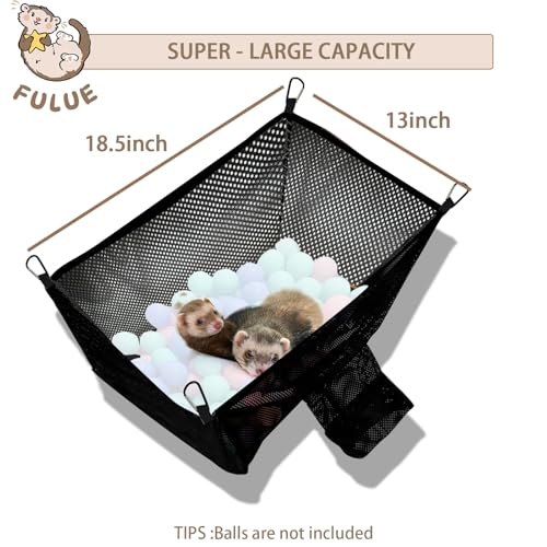 Ferret Ball Pit Hammock,Ferret Hammock Playpen Toy Box Cube for Cage Compatible with Tunnel System(Ball Not Included)