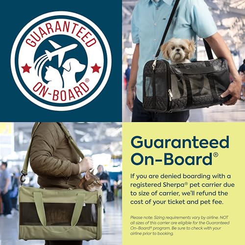 Sherpa Original Deluxe Travel Pet Carrier, Airline Approved & Guaranteed On Board - Charcoal Gray, Medium - color: Charcoal Gray, size: 17.0"L x 11.0"W x 10.5"H