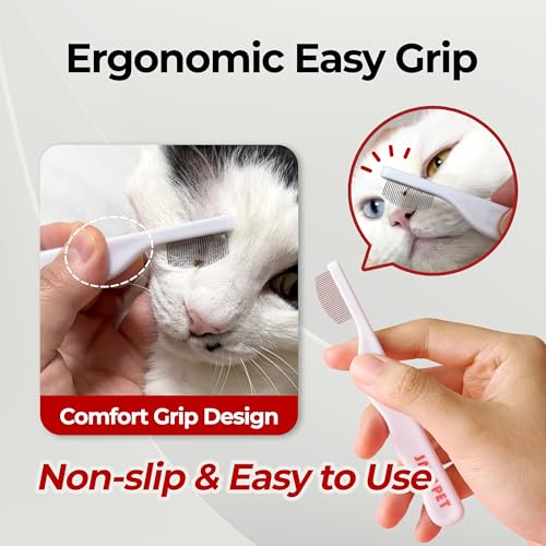 Facial Grooming Comb | Dog Eye Combs, Stress-free Eye Gunk Remover for Dogs & Cats, Pet Facial Brush, Cat Grooming Kit - size: 1ea