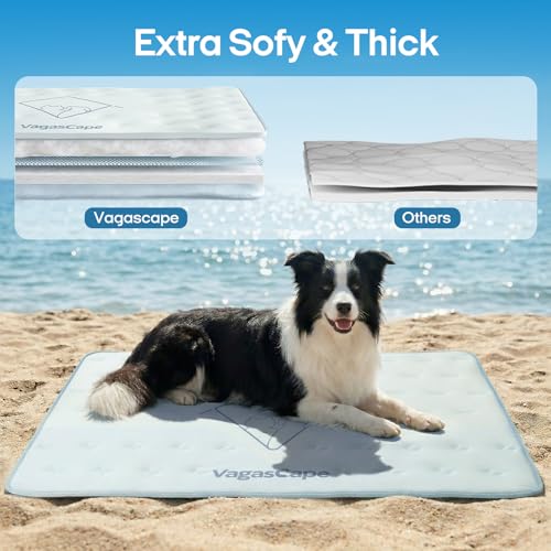 3.0 Supportive Double Sided Dog Cooling Mat | Thick Durable Pet Cooling Mat for Extra Large Pet, 35" x 23" Washable Cooling Mat for Dog Outdoor and Indoor - color: Square Blue, size: Medium