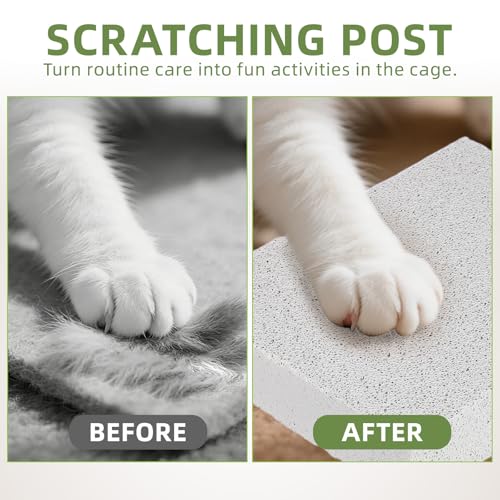 Balacoo Rabbit Scratch Foot Pads, Natural Small Animal Volcanic Stone Teeth Grinding Scratching Pad Chew Toy for Hamster, Guinea Pig, Gerbil, Chinchilla, Hedgehog