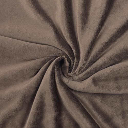 Barcelonetta | Minky Fabric | Plush, Super Soft, Cuddle | Solid Minky | by The Yard | 60" Wide | Baby Blanket, Change Station Cover, Pillow, Scarf, Beanie (Brown, 1 Yard) - color: Brown, size: 1 Yard