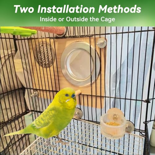Platform Perch for Parrots,7.87 x 5.90 Inch Bird Flat Perches Stainless Steel Budgie Stand Shelf Rectangle Anti-Chewing Bird Cage Accessories for Small Cockatiel Budgie
