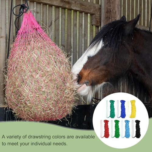 Slow Feeder Hay Net, 40" Length 2" Holes Strong Load-Bearing, Nylon Slow Feed Bag Hay Feeder, (Blue, 2 Pcs), Intended for Horses/Goats/Trailer/Stall - color: Blue