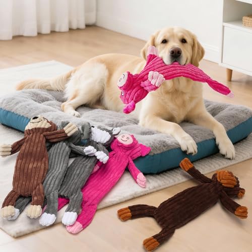 No Stuffing squeaky Dog Toys for large dogs,5pack plush Crinkle chew Dog Toys to Keep Them Busy,Durable Cute Animals Puppy Teething toys for Small Medium Large Breed, dog Gifts & Tug of War Toys