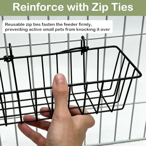 Rabbit Hay Feeder Rack, Metal Hanging Hay Dispenser (Black, Small) | 2 Pack Small Animals Hay Feeder for Cage Metal Hanging Hay Holder for Rabbits Guinea Pigs Chinchillas Ferrets - color: Black, size: Small