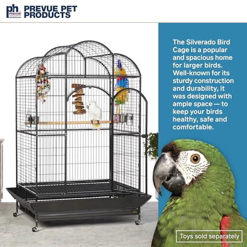 Prevue Hendryx Silverado Macaw Dometop Cage 3155S Silverado 46-Inch by 36-Inch by 78-1/4-Inch - color: black