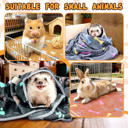 YedsIntu 6 Pcs Washable Guinea Pig Blankets Absorbent Small Animal Fleece Bedding Cage Liners Reusable Pet Pee Pad Sleep Mat Pad Cover for Hamster Ferret Rabbit Chinchilla Hedgehog (Grey, 24" x 35") - color: 6 White Bulk, size: 24" x 35"