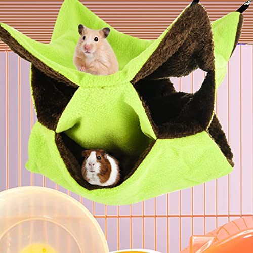3 Tier Ferret Rat Hammock,Guinea Pig Cage Accessories,11.8x11.8 Inches,Pet Cage Hanging Bunkbed Hammock for Small Animals,Guinea Pig,Ferret,Kitten,Squirrel,Chinchilla,Rat,Parrot - color: green