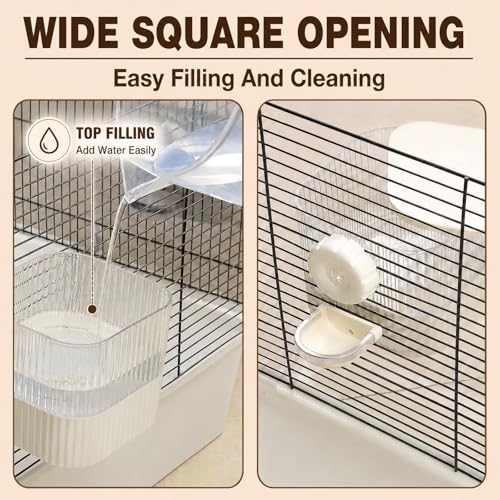 No Drip Hanging Automatic Rabbit Water Dispenser 650ml, Top Refill Pet Water Bowl Bottle BPA Free for Bunny, Guinea Pig, Ferret, Chinchilla,Squirrel,Hamster,Puppy Kitten, Other Small Animals