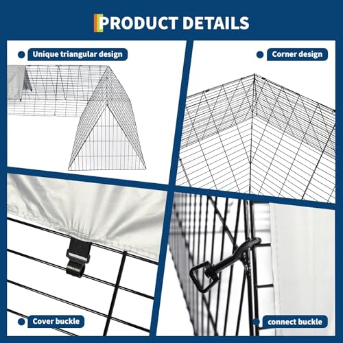 Garvee Metal Chicken Coop, Outdoor Portable Chicken Tractor with Waterproof Cover & Corner Frames, Chicken Tunnels for Yard, Hens, Ducks, Rabbits - size: 118.1"L x 78.7"W x 24.2"H