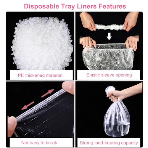 Disposable Rabbit Cage Liners, 50 Pcs Small Animal litter box Liner Bags | Quick Cleanup Leak-Proof Transparent Elastic Opening Pet Toilet Tray Film for Bird Guinea Pig Bunny Chinchilla - size: L+W+D<24 inches