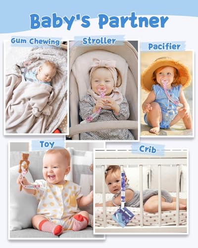 babygoal Animal Pacifier Clips, 8 Pack Binky Paci Holder Clips Fits for Most Baby Pacifiers and Binkies - color: The Feel of Spring