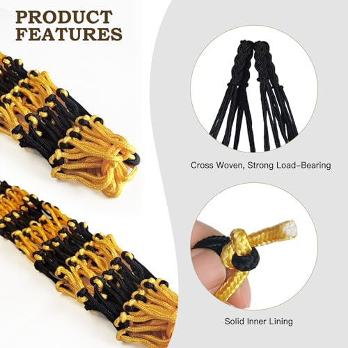 Hay Net for Horses,Slow Feed Hay Bag for Horses Goat Sheep | Hanging Hay Feeder Bag for Horses Stable Stall Paddock Rest Toy - color: Black+Yellow