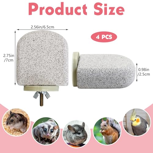 4 Pack Hamster Climbing Ledge Platform Lava Ledges for Rats Hanging Pet Chewing Grinding Toys Small Animal Cage Accessories for Gerbil Guinea Pig Rat Mouse (Small,Gray) - size: Small