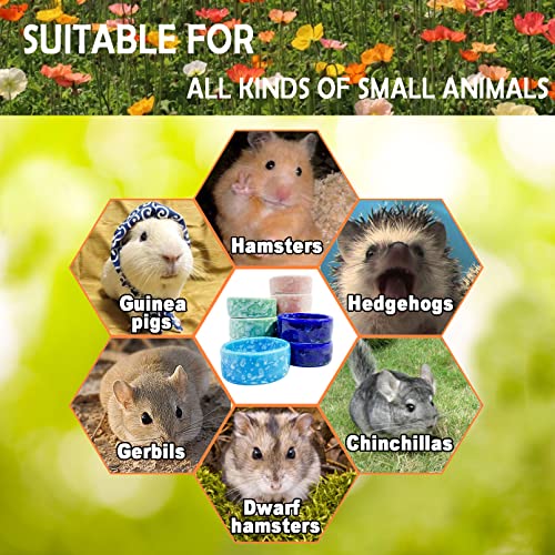 kathson 2 Pcs Hamster Food Bowl Guinea Pig Ceramic Water Bowl Small Animal Feeding Dish for Dwarf Hamster Gerbil Syrian Ferret Hedgehog Chinchilla Bunny (Pink)… - color: Pink, size: 2Pcs:S
