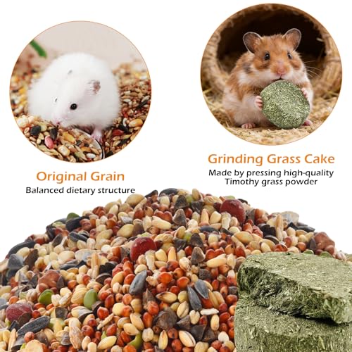 6-piece hamster toy set small pet sand bath set includes chinchilla sticks guinea pig chew sticks Hamster food apple sticks Cage accessories suitable for dwarf hamsters Syrian hamsters sand rats etc
