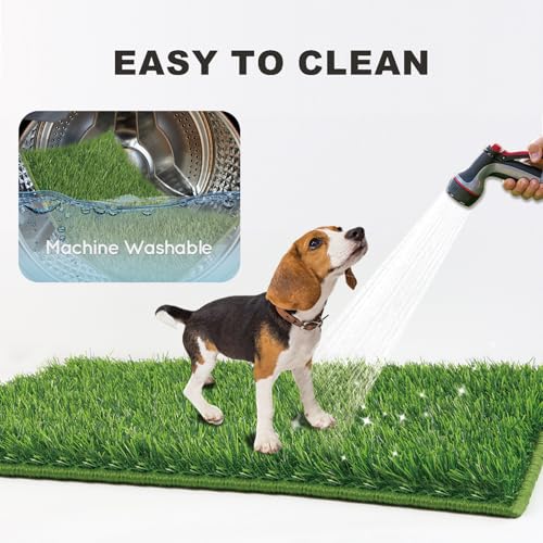 HQ4US 4LEGS Dog Grass Pad with Foldable Dog Litter Box,Extra Large Liner Base for Balcony，Ultra-Absorbent Artificial Grass Pads for Dogs Pee Pad Holder, Potty Training, 2 PCS Reusable Pee Pad - size: X-Large for Dog＜ 38" Length