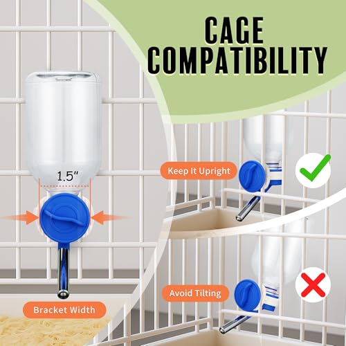 Choco Nose No-Drip Water Bottle Feeder for Guinea Pigs, Hamsters, Bunnies, Ferrets, & Small Pets, 10.2 fl.oz, 300ml - Easy to Install in Cages/Crates, US Patented Leakproof Nozzle 10mm, Blue (C128) - color: C128 Blue, size: Guinea Pigs-Small Bunnies-Ferre
