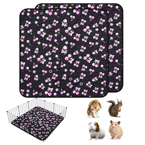 2 Pack Waterproof Guinea Pig Cage Liner, 42" x 42" Washable Reusable Guinea Pig Liner, Super Absorbent Leak-Proof Pet Pee Pad Mats for Guinea Pigs Rabbit Chinchilla Bunny Hamster - size: 42*42 inch 2pack