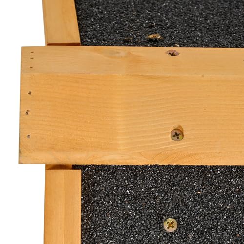 PawHut 2-Level Rabbit Hutch Bunny House with Weatherproof Hinged Asphalt Roof, Removable Tray and Ramp for Outdoor