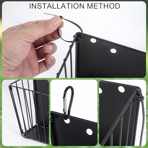 2PCS Rabbit Hay Feeder with Heavy-Duty Metal Frame Guinea Pig Hay Feeder for Rabbits， Bunny, Guinea Pigs, Chinchillas， 9.6x4.5x6.3 inch - color: Black-2PCS