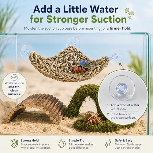 HERCCOCCI Hermit Crab Accessories, Hermit Crab Toys Flexible Climbing Bridge Reptile Hammock Habitat Decor for Hermit Crabs Leopard Geckos Crested Tortoise Snake
