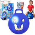 Sonic the Hedgehog Hopper Ball Bundle - Bouncy Ball with Handle for Kids | 15" Sonic Hippity Hop Jumping Ball for Kids Plus Stickers, More | Sonic the Hedgehog Backyard Activities, Outdoor Toys