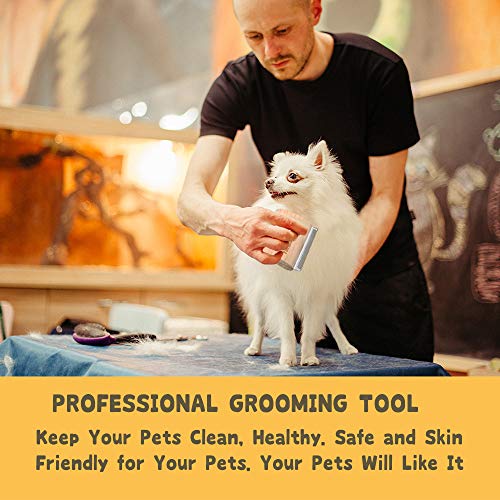 Deshedding Grooming Tool for Dogs, Cats & Horses, Ergonomic Design Wood Groom Brush, Professional Pet Groomer, Painlessly Remove for Short & Long Hair, Fur & Dirt - 2.5 Inches - color: S