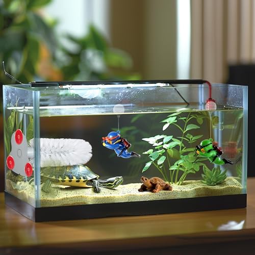 Turtle Brush with Suction Cup, Aquatic Turtle Tank Accessories - color: Red