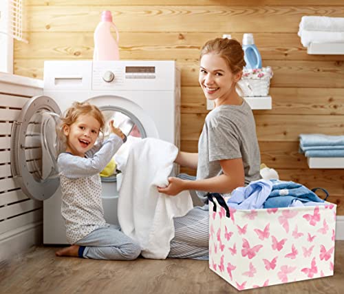 Rectangular Butterfly Basket Kids Baby Storage Basket Cute Toy Storage Bin Organizer Shelf Boom Room Decor(Butterfly) - color: Butterfly