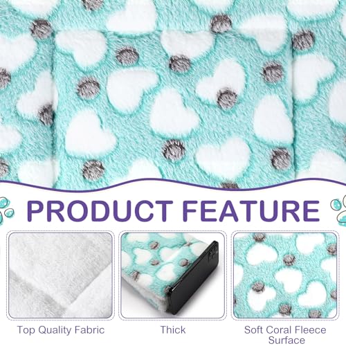 Haull 4 Pcs Waterproof Guinea Pig Bedding Soft Dog Cat Bed Crate Mat Small Animal Plush Cage Liners Rabbit Bunny Kennel Pad Reversible Cozy Pee Thickened Hamster Pad(Heart,13 x 18.5 Inch) - size: 13 x 18.5 Inch