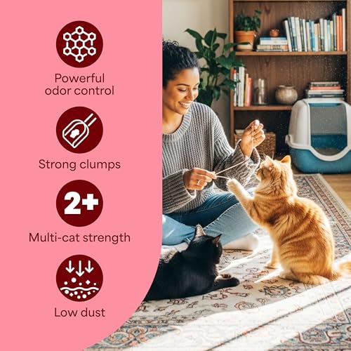 Fresh Step Odor Shield Multi Cat Clumping Cat Litter, 14 lb. | Febreze Freshness, Odor Shield with Ammonia Block Technology, Low Dust, Compatible with Most Automatic Litter Boxes