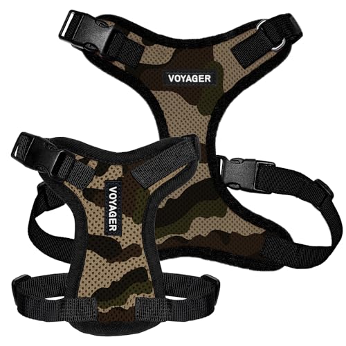 Voyager Step-in Lock Dog Harness - Army/Black Trim, X-Small | 13 - 16" in Chest, Adjustable, Breathable Air Mesh, Lightweight for Daily Walks, Strong Clips, Heavy Duty D-Ring - color: Harness (Army/Black Trim), size: XS (Chest: 13 - 16")