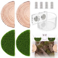 2 in 1 Jumping Spider Enclosure Accessories - Magnetic Feeding Dish with Jumping Wood Ledges | Acrylic Water Bowl Food Dish Habitat Decor for Tarantula Small Spider Reptile