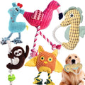 MRSOHRET 5 Pack Plush Dog Toys with Rope, Squeaky Dog Toys, Tug of War Dog Interactive Toy, Durable Dog Chew Toys for Large Dogs & Puppies