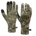 BASSDASH Unisex Fleece Liner Lightweight Camo Hunting Gloves HG07 | Stretch Fleeced Warm Anti-Slip Gloves with Touchscreen for Men Women Cool Weather Shooting Photography Fishing - color: Moss Wood, size: Small