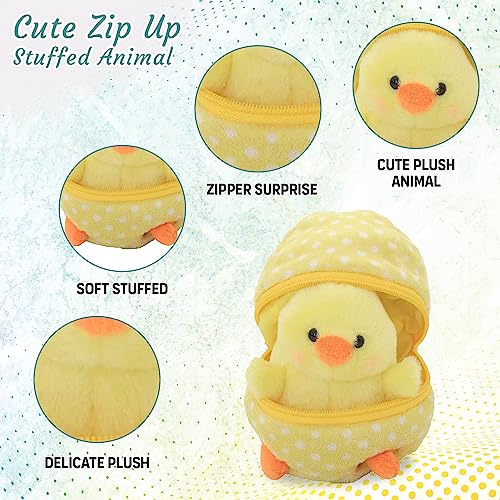 Easter Stuffed Animal - 6 inch - Surprise Zip up Egg Hideaway Springtime Inspired Plush Toy Gift for Kids, Boys and Girls - Easter Mother's Day Birthday (Chick-Egg) - color: Chick-egg