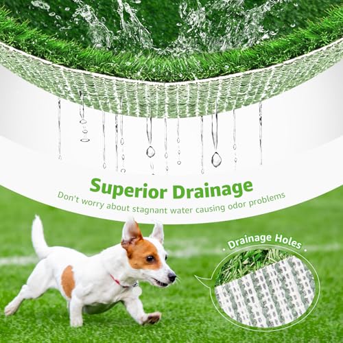 2 Pack Artificial Dog Grass Pee Pad 23"x23", Indoor Puppy Potty Training | Easy to Clean, with Drainage, Reusable, Realistic, Fake Grass Mat, for Apartment, Balcony, Outddor Use - size: 23"x23"