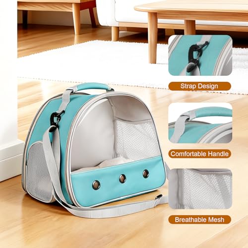2-Pack Guinea Pig Carrier and Burrowing Bed, Portable Small Animal Cage with Clear Window, Plush and Fluffy Hideaway Pet Bed for Piggies, Hamster - color: Green