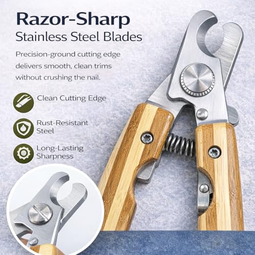 Diamondg Big Dog Heavy Duty Dog Nail Clipper and Trimmer with Full Length Hardened Steel and Wooden Handle - color: Beige