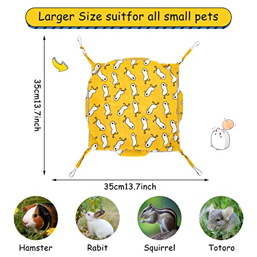 3 Tier Pet Hammocks for Cage, Ferret & Guinea Pig Accessories, 13.7x13.7 Inches, Rat Beds Hammock Hanging Bunkbed for Small Animals, Ferret, Kitten, Squirrel, Chinchilla, Parrot (Yellow) - color: yellow