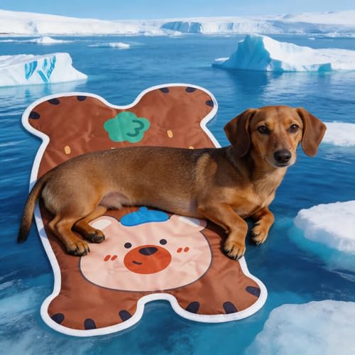 Dog Cooling Mat 30"x20", Waterproof Scratch Resistant Easy Clean Pad | Portable Cooling Bed Instant Cooling Relief, Waterproof Easy Clean, Scratch Resistant, Small Medium Pets, Crate Kennel Travel - color: Brown