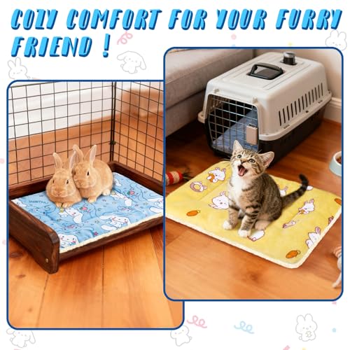 2 Pcs Guinea Pig Bed, Washable Rabbit Bunny Bed Mat Soft Small Animal Winter Bed Pads Sleeping Pads for Rat Chinchilla Hedgehog Hamster Squirrel Ferret (19 x13 inch) - size: 19 x13 inch