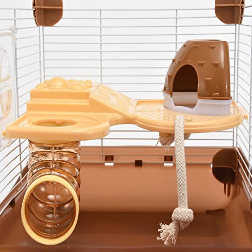 Hamster Cage Small Animal Cage 3 Layers Cage Size：14.17"(W) X10.63(L) X16.73 (H) Suitable for Hamsters up to 3.5 inch in Length